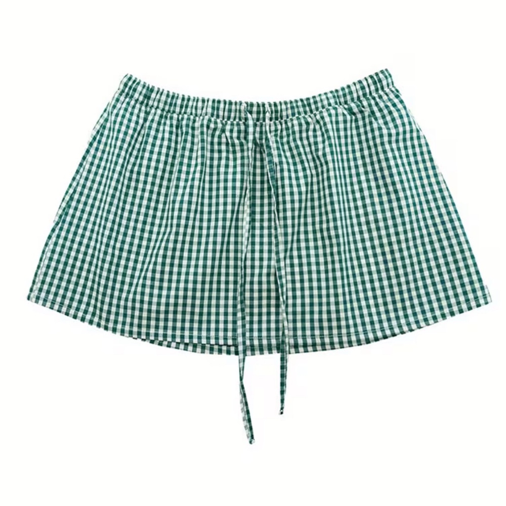 Green Gingham Skirt